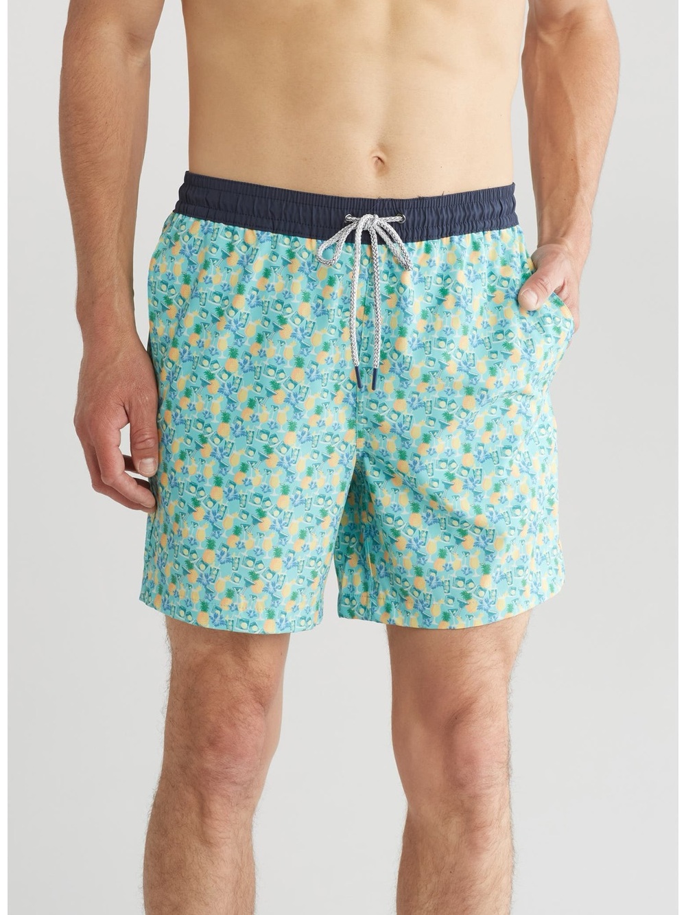 Men’s Rainforest Cocktail Print Swim Trunks